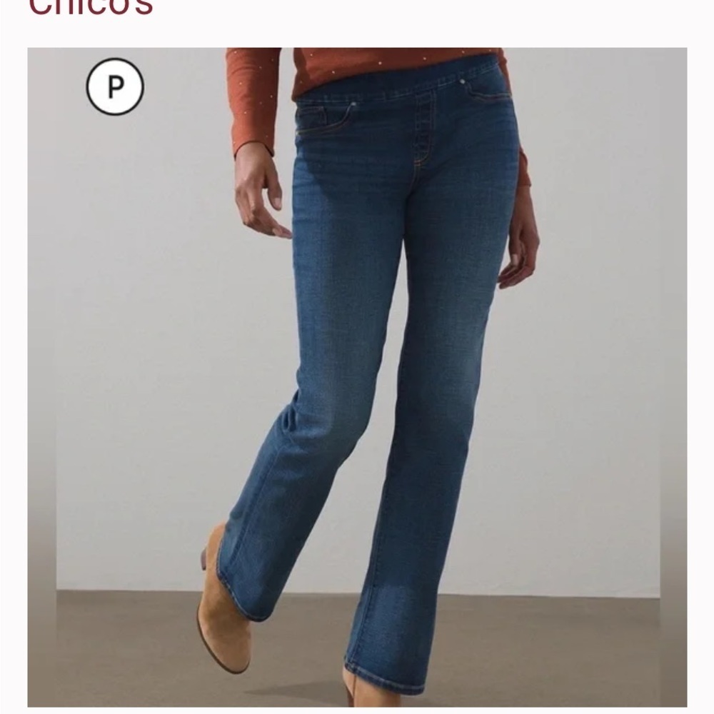 50%offw❤️ Chico’s Platinum Loren RG Denim Women’s Pull-on Jeans Size 2 (33x28)